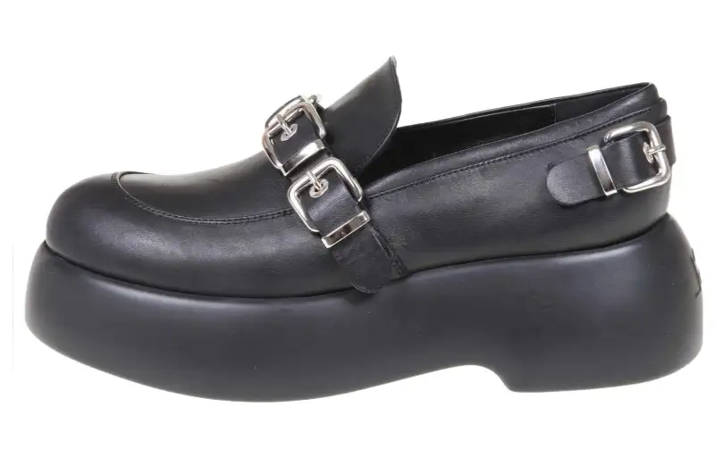 AGL Leather Platform Shoes Women's Black