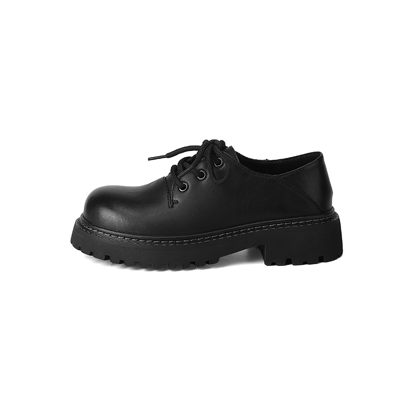 MIS. DANNY Two-layer cowhide, forest-style retro lace-up thick sole, casual shoes, 4.5cm, women's style
