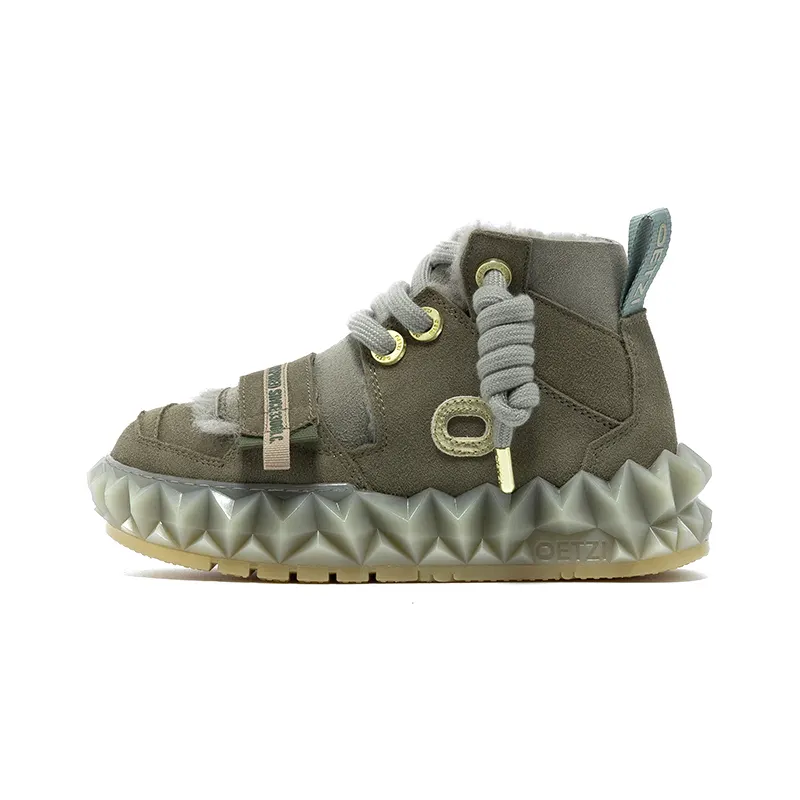 OETZI Cow Suede Short Snow Boots Unisex Marine Green