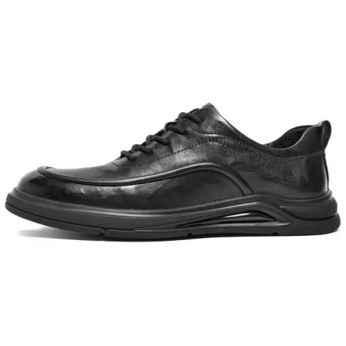 BELLE Casual Leather Shoes Men's Low Top Black/Brown