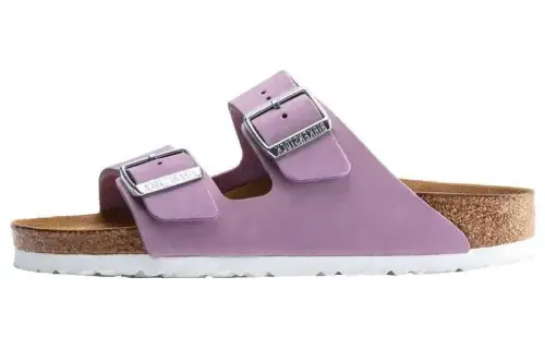 Birkenstock Arizona Suede Slide Slippers Women's Purple