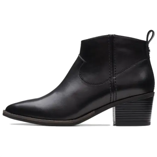 Clarks Leather Ankle Boots Women's Black