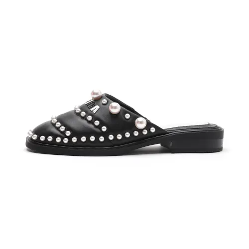 Miguel Vieira Studs Slip Resistant Closed Toe Slippers For Summer Women's Black/Pink/White