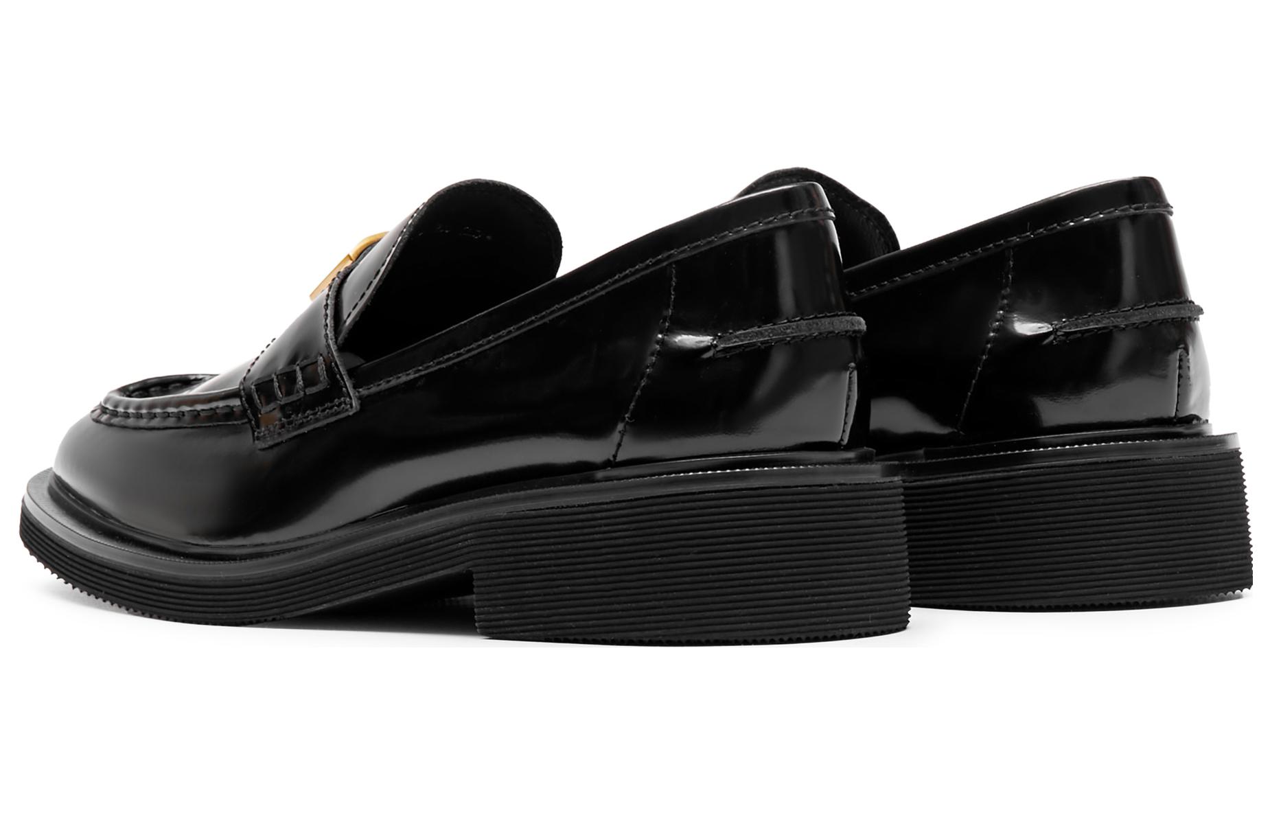 Staccato Small Gold Brick Jazz Cow Leather Loafers 3.5cm Women's