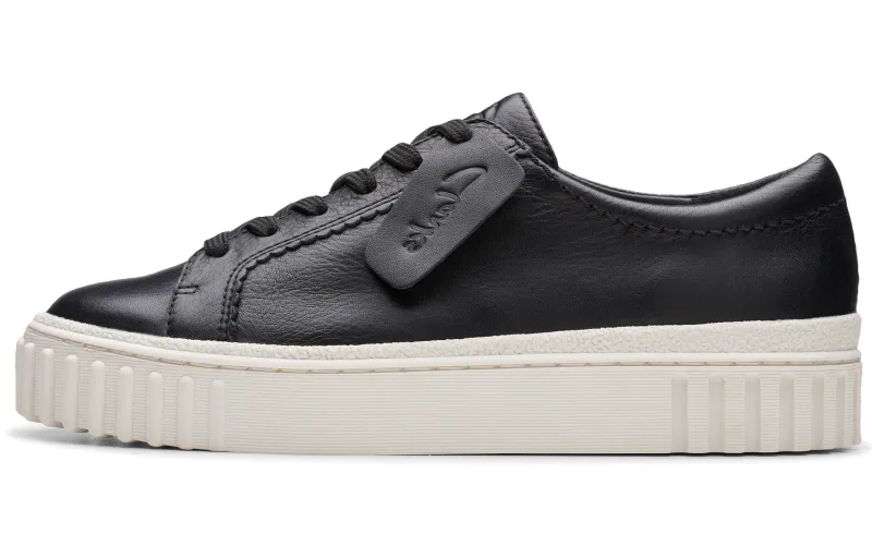 Clarks Cow Leather Low top Skateboard Shoes Women's Black