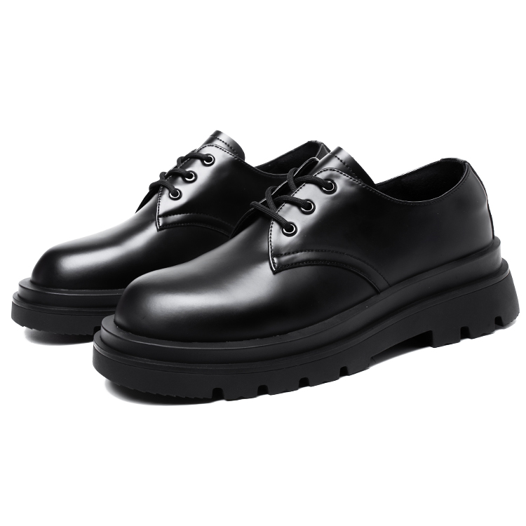 YEDANI Casual Leather Shoes Men's Low Top Black
