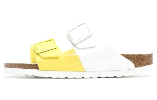 Birkenstock Arizona Split Birko Flor Narrow Fit Sandals 'White Lime Sour ' Women's