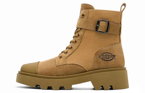 Dickies Split Pig Leather Crew Combat Boots Women's Earth Yellow