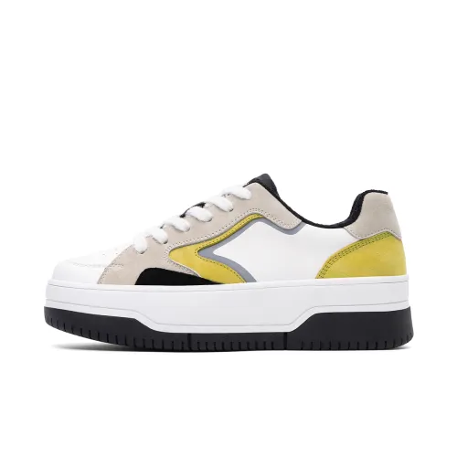 Dickies Low top Skateboard Shoes Women's White Gray Yellow