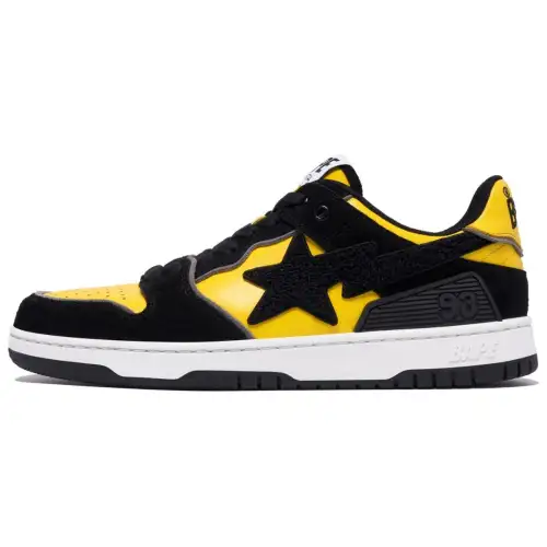 A BATHING APE Cow Leather Low top Skateboard Shoes Men's
