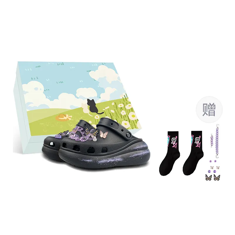 Crocs Crush Clog Clogs Unisex Black Purple