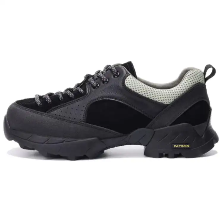 AOKANG wading camping, synthetic leather cow split leather, outdoor mountain climbing, hiking and rafting, trendy, versatile travel, simple, wear-resistant, low-top, lifestyle shoes, men's style