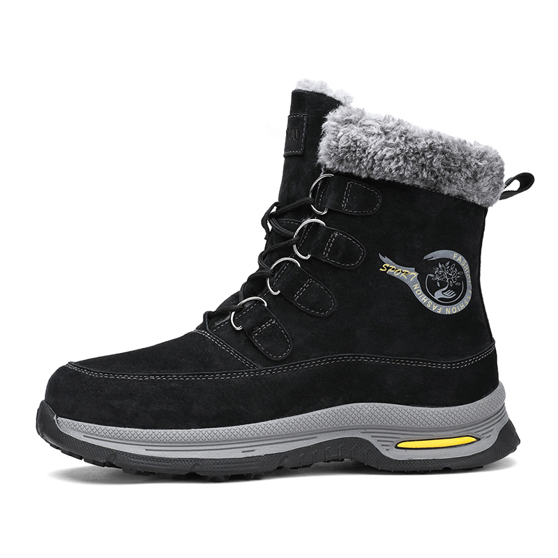 DUNNU Pigskin Slip Resistant, Abrasion Resistant, Thermal High top Mountaineering Shoes, Hiking Shoes Men’s