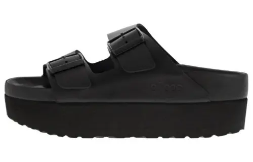 Birkenstock Leather Slide Slippers Women's Black