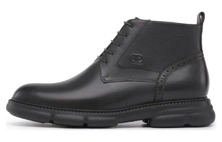 Chrisdien Deny Cow Leather Ankle Boots 3.5cm Men's Black