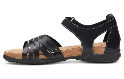 Clarks Leather Roman Sandals Women's Black