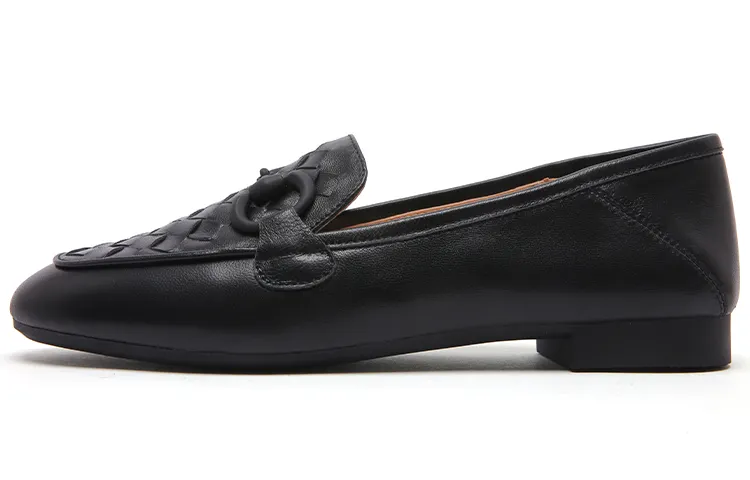 PACO GIL Top Grain Cow Leather Casual Shoes Women's Black