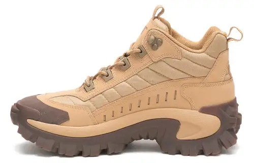 CAT Cushioning, Wear Resistant Mid top Outdoor Shoes Unisex Yellow Brown