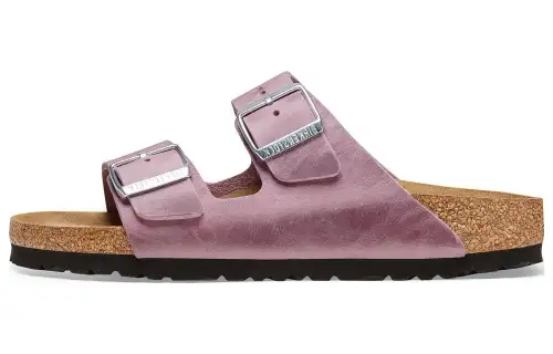 Birkenstock Arizona Leather Slide Slippers Unisex Purple