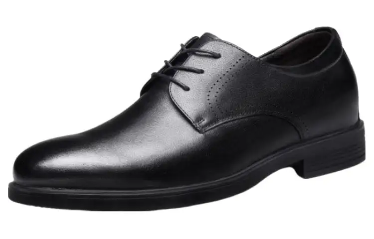 AOKANG wedding groom shoes cow leather summer genuine leather invisible inner height increasing men's shoes 6cm high heel suit high-end business casual formal leather shoes men's black