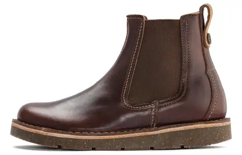 Birkenstock Leather Short Chelsea Boots Women's Brown Narrow