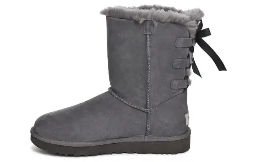 UGG Short Bow Stiefel Fleece Lined Gray Women's