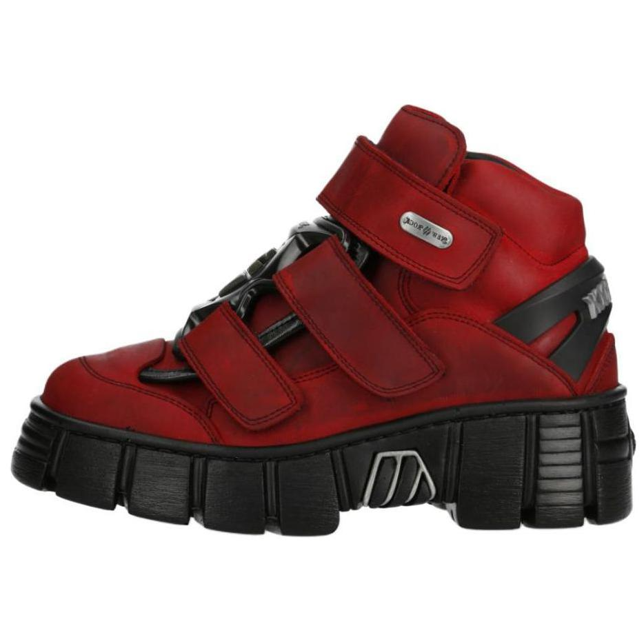 NEW ROCK Slip Resistant Mid top Casual Shoes Unisex Red