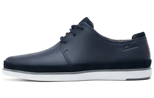 Clarks Casual Leather Shoes Men's Low Top Marine Blue