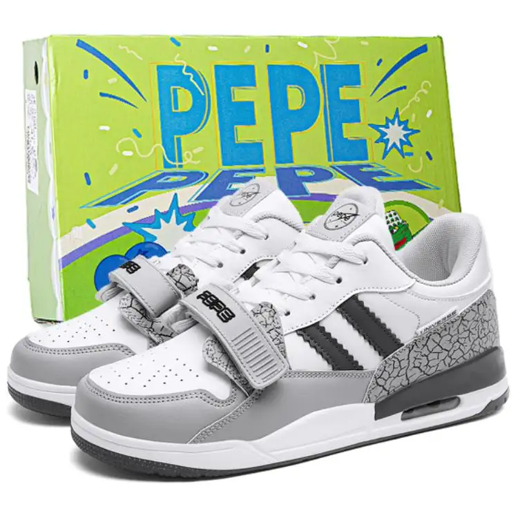 Pepe the frog, trendy, versatile, casual, classic, retro, practical campus basketball, air cushion, stable cushioning, light and comfortable for commuting, mid-cut sneakers, same style for men and women