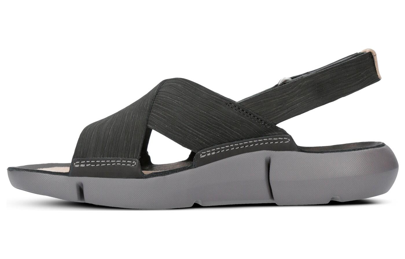 Clarks Leather Comfortable And Trendy Beach Sandals Women's Black