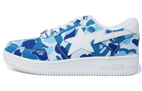 A BATHING APE ABC Camo Bape Sta Low top Stylish Skateboarding Shoes Men's Blue