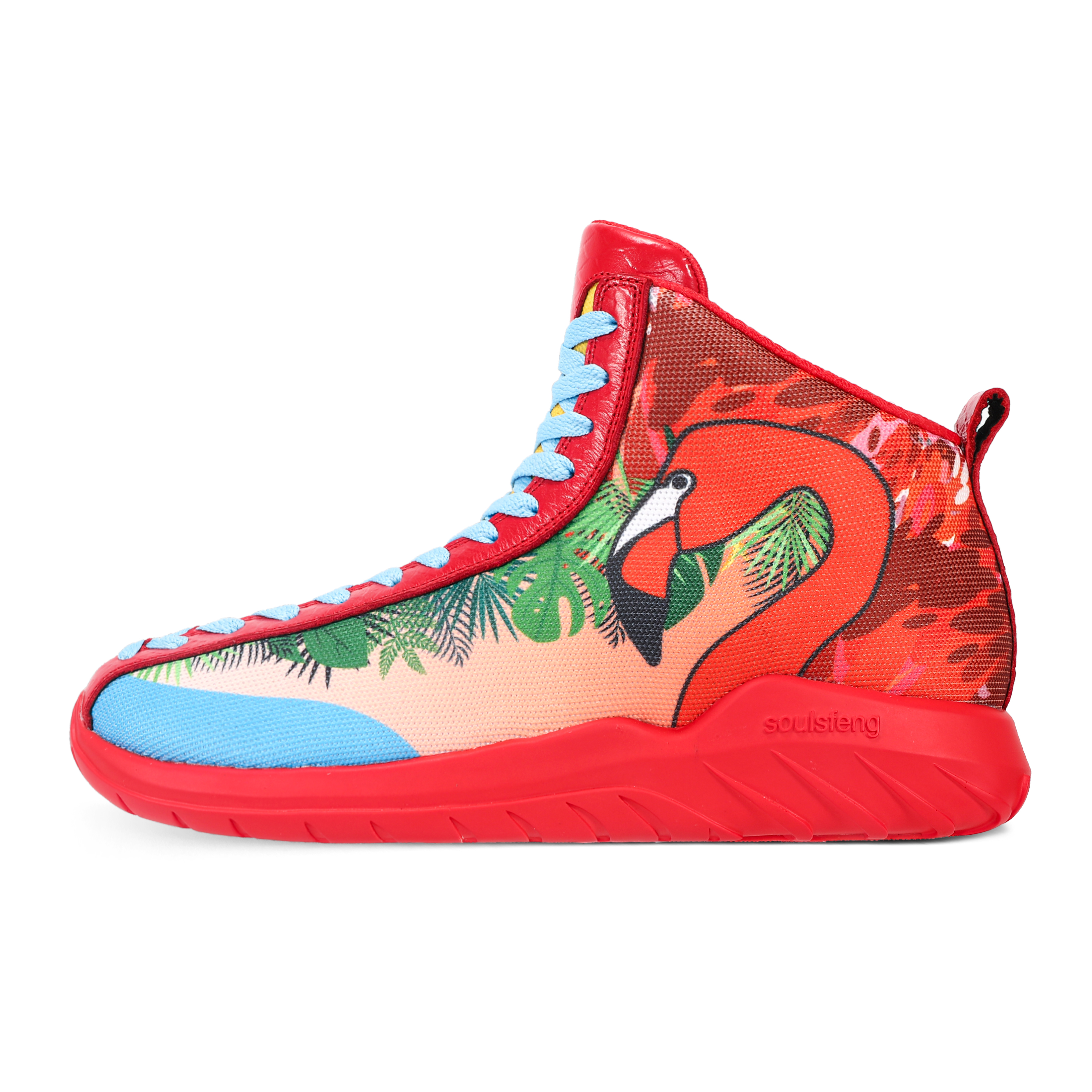 SOULSFENG Mid top Basketball Shoes Unisex Red