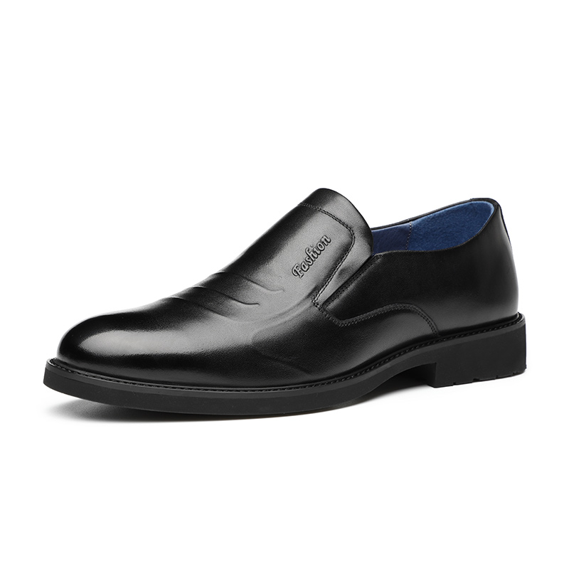 Qiao Nai British business flat casual leather shoes men's black