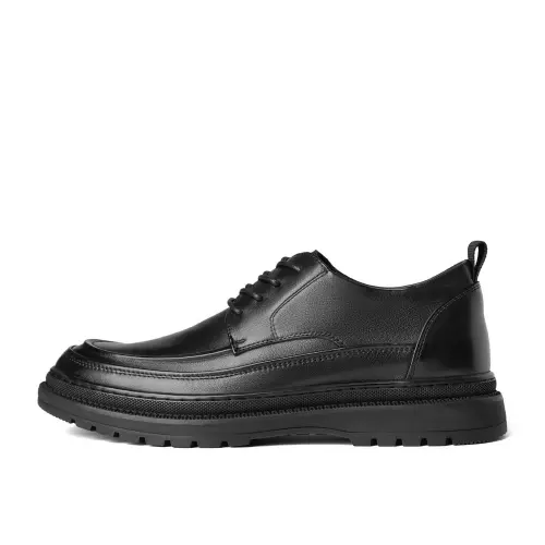 BELLE Casual Leather Shoes Men's Low Top Black/Brown