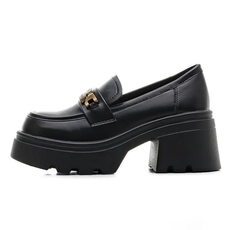 La Chapelle PU thick sole British style commuting affordable versatile and comfortable small leather shoes loafers 7cm women
