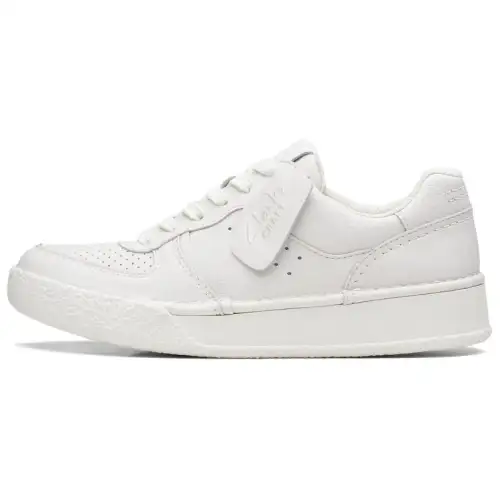 Clarks Leather Low top Skateboard Shoes Women's White