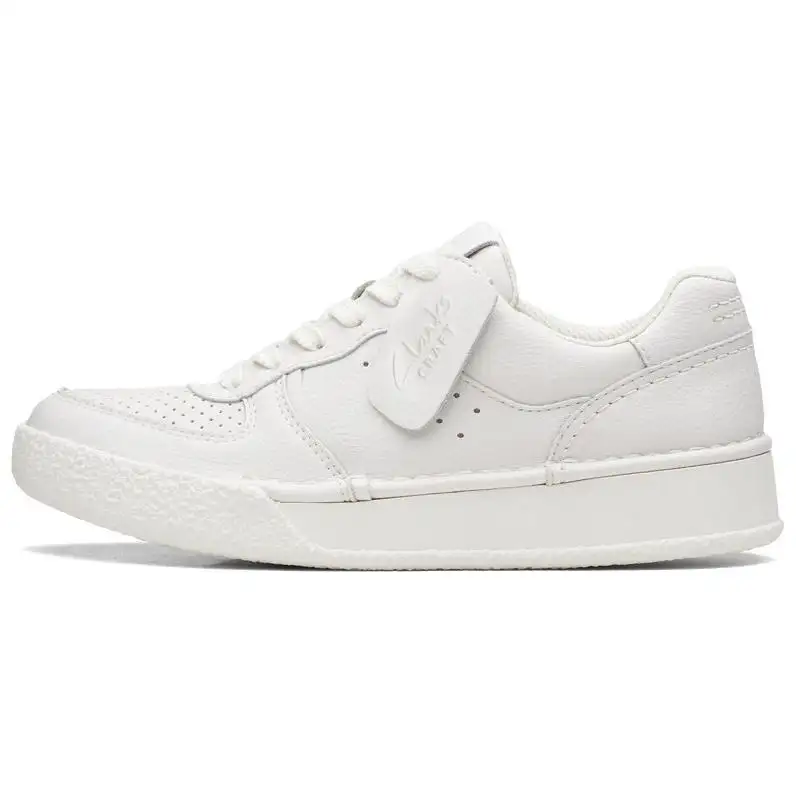 Clarks Leather Low top Skateboard Shoes Women's White