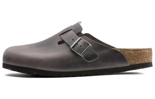 Boston Birkenstock Soft Footbed Oiled Leather 'Iron'