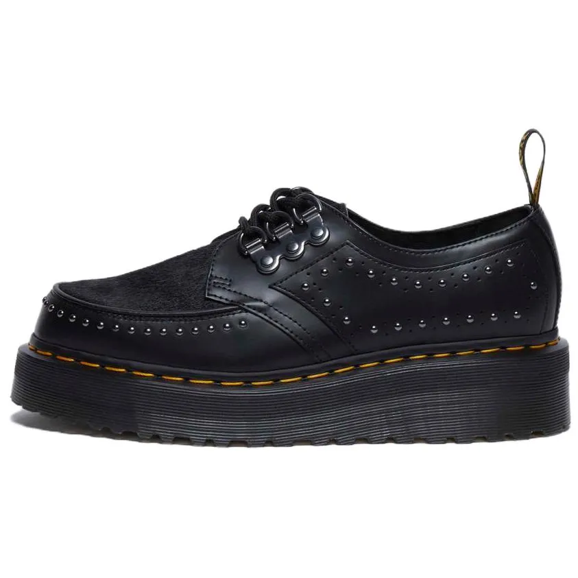 Dr.Martens Leather Low top Casual Shoes Unisex Black