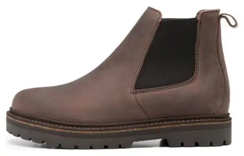 Birkenstock Leather Ankle Length Chelsea Boots Women's Mocha Brown