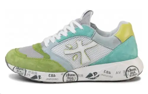 PREMIATA Leather Low top Casual Shoes Women's Blue Green
