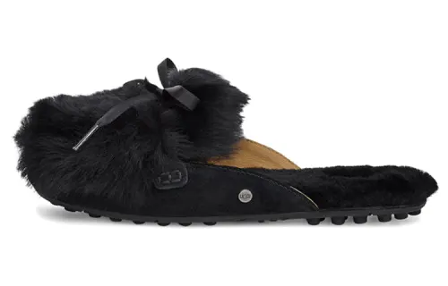 UGG Shaine Fluff Stylish Sandal Women's Black