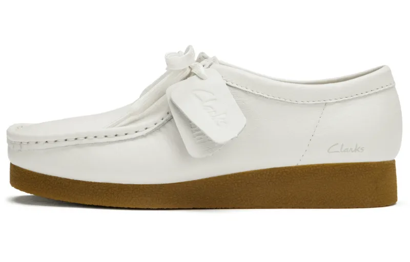 Clarks Cow Leather Casual Shoes Women's White