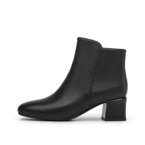 Chrisdien Deny Sheepskin Fleece Lined Square Toe Fashion Apparel Vintage Ankle Boots Women's