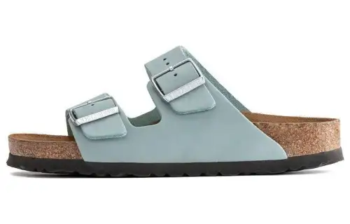 Birkenstock Arizona Soft Footbed Nubuck Slide Slippers Unisex Blue Regular