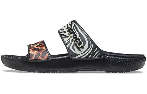 Crocs Classic Clog Cozy Unisex Black Multi Color Slippers 'Black'