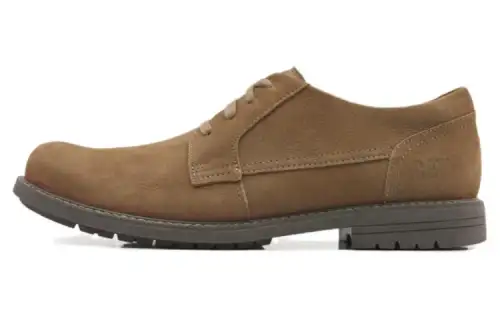 CAT Casual Leather Shoes Men's Low Top Brown