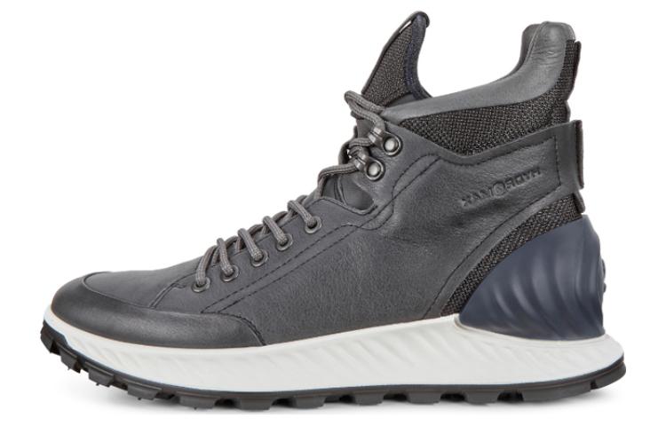 Ecco Breakthrough Leather Abrasion Resistant High top Sports Casual Shoes Men's Gray