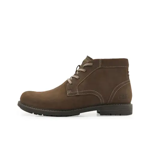 CAT Carter Cow Leather Thermal Waterproof Abrasion Resistant Cushioning Short Mid Calf Outdoor Boots Men's Tan