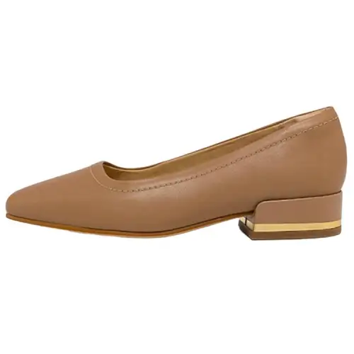 Clarks Cow Leather Chunky Heel High Heels 3cm Women's Brown